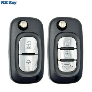 Boîtier de clé de voiture à 2/3 boutons pour <span class=keywords><strong>Renault</strong></span> Fluence Clio Megane <span class=keywords><strong>Kangoo</strong></span> Modus, clé pliante automatique avec lame VA2 non taillée - Product Image 1