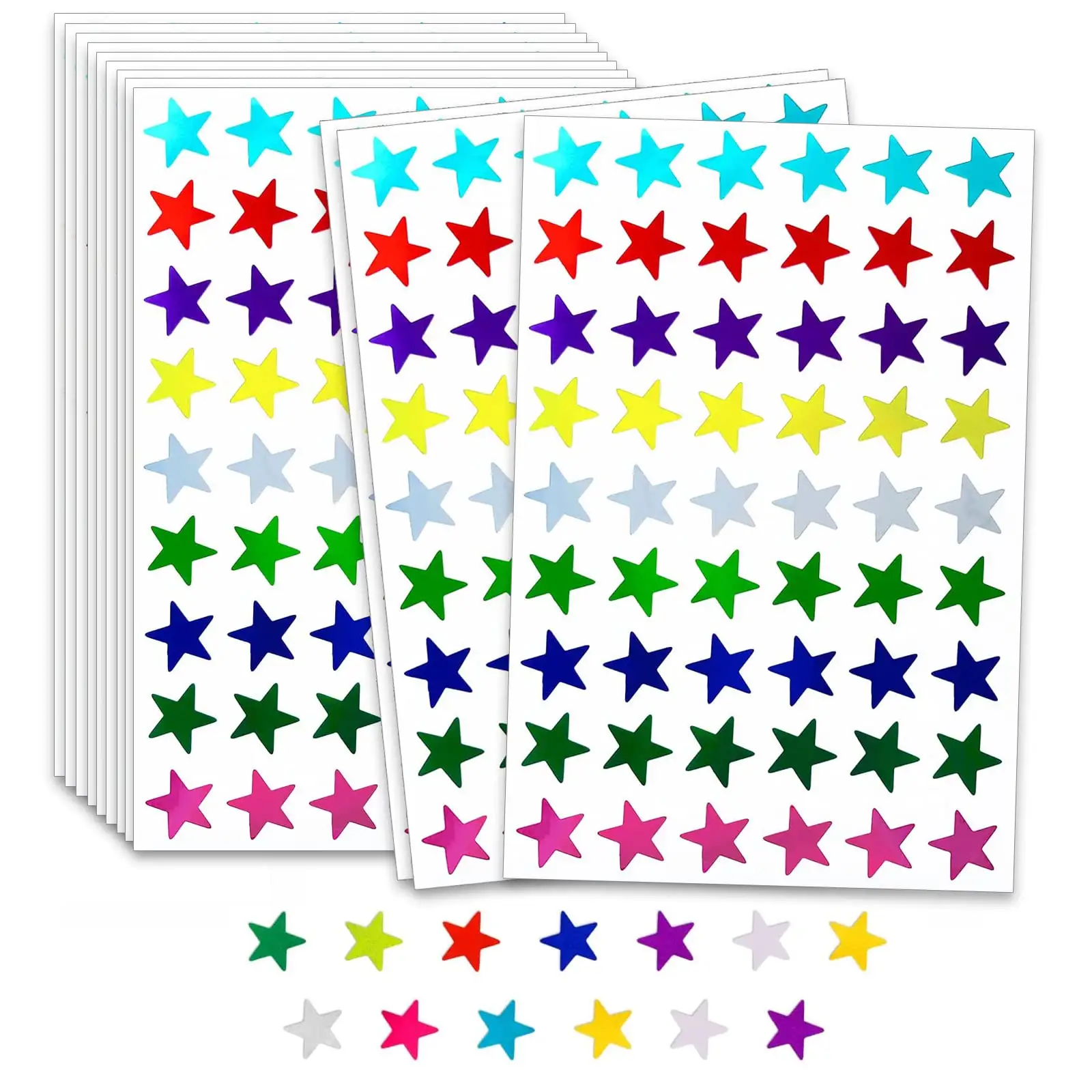 Vinil personalizado brilhando estrelas adesivo impressão die cut sheet para crianças recompensa escola folha estrela adesivos