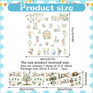 Autocollant <span class=keywords><strong>mural</strong></span> et film de fenêtre C61 Lapin de Pâques, double face, coloré, design moderne et simple, pour fenêtre, mur, réfrigérateur, porte - Product Image 6