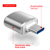 Adaptateur de prise Type C USB C mâle vers USB femelle 3.0, convertisseur Type-C vers USB 3.0 OTG, compatible Mac Pro, Chromebook, Pixelbook