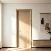 Puerta Batiente Exterior Minimalista de Madera QI TAI Y2635, Puerta de Madera Sólida con PVC, Insonorizada Clase A para Dormitorio
