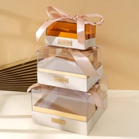 Boîte cadeau personnalisée de luxe en acrylique boîte d'emballage en Lucite pour mariage anniversaire de réception de fête d'anniversaire de festival