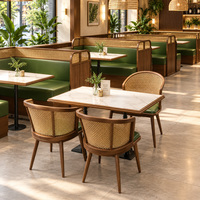 Mobilier de restaurant commercial : banquette, canapé, chaise en rotin, ensemble table – Idéal pour restaurants d'Asie du Sud-Est, restaurants occidentaux, hôtels et cafés