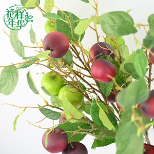 Blossom Funkelnder 90cm Künstlicher Apfel-Beeren-Zweig Hochwertige Fotografie-Requisiten Küchen-Dekoration Tisch-Deko für Zuhause - Product Image 4