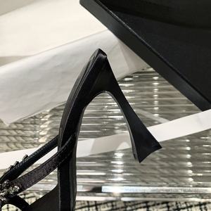 2026 Glamorous Satin Crystal Strappy Heels Y-Inspired Open-Toe Mules with Champagne Flute Heel Custom Luxury Evening <b>Sandals</b> - Product Image 6