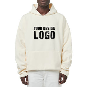 Sudadera con Capucha Extra Grande para Hombre, Estilo Americano, Hombros Caídos, Gruesa, Informal, Color Sólido, con Forro Polar, Tallas Grandes - Product Image 4