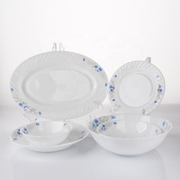 Ensemble de vaisselle en verre opale rond, bols à riz, assiettes, résistant à la chaleur, compatible avec le four à micro-ondes, verre opale trempé
