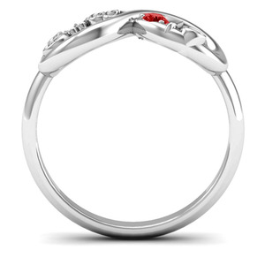 Anillo Sweet Infinity con circonita cúbica roja para mujer, anillo de compromiso con engaste de púas, joyería de moda - Product Image 4