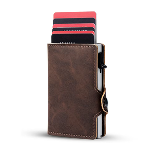 Tarjetero <span class=keywords><strong>de</strong></span> cuero <span class=keywords><strong>de</strong></span> fibra <span class=keywords><strong>de</strong></span> aluminio Simple para <span class=keywords><strong>hombre</strong></span> 2025, billetera para tarjetas <span class=keywords><strong>de</strong></span> crédito RFID con cierre <span class=keywords><strong>de</strong></span> botón, diseño delgado - Product Image 1