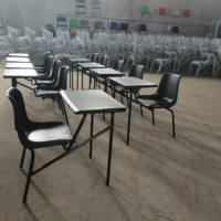 Ensemble bureau et chaise pour étudiants, durable, avec structure métallique robuste, bureau scolaire individuel pour centre de formation, salle d'examen universitaire