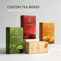 Conception d'emballage de thé matcha écologique avec logo personnalisé |   Impression de boîtes minimalistes aux tons verts et pelliculage mat