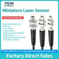 Capteur de distance laser, détecteur de déplacement linéaire, portée réglable, cylindrique fileté, NPN/PNP, identification d'objets