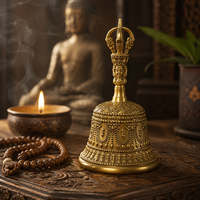 Lonceng Vajra Tibet Antik Lonceng Tangan Buddha Perunggu untuk Doa Meditasi Reiki Chakra Penyembuhan Suara Hadiah Spiritual