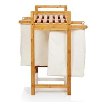 Panier à linge rectangulaire en bambou en gros, panier à linge écologique en tissu à extraction