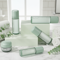 Flacon cosmétique en plastique de luxe de haute qualité avec dégradé de couleurs, emballage unique pour les soins de la peau avec compte-gouttes en plastique pour sérum et lotion