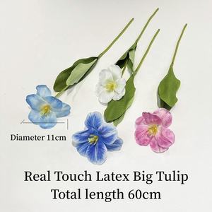 KEWEI 941 Real Touch Tulip Single African Violet Real Touch Latex Large Tulip Wedding Centerpiece Flower - Product Image 4