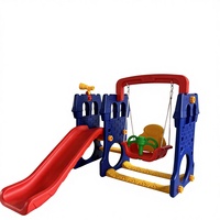 Parque Infantil Educativo para Niños, Estilo Castillo, Tobogán de Plástico PE, Columpio, Casa de Juegos para Jardín de Infancia, Guardería, Espacios Públicos