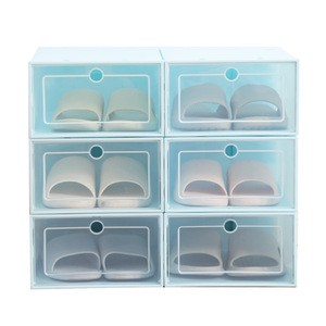 Zapatero de plástico transparente ecológico a prueba de polvo tipo cajón para el hogar caja de almacenamiento de zapatos plegable gabinete de zapatos - Product Image 5