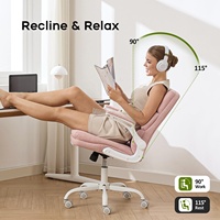 Chaise de bureau au design simple, avec accoudoirs rabattables, chaise d'ordinateur robuste et durable, chaise de direction, chaise de jeu confortable, montage facile