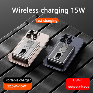 Nuevo 15W 3-en-1 Paquete de batería inalámbrica magnética Powerbanks 5000 mAh Cargador portátil con soporte Power Bank 5000 MAh - Product Image 4