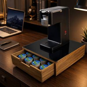 Cajón de Almacenamiento para Cápsulas de Café de Bambú, Cajón para Cápsulas de Café K-Cup para la Barra de Café o la Encimera de la Cocina - Product Image 1