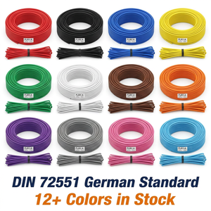Fil automobile FLRY-A DIN 72551 Norme allemande 0,75 mm² 22AWG à paroi mince isolé en PVC 105 ℃   Faisceau de câbles automobiles en cuivre haute température - Product Image 1