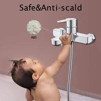 Mitigeur de douche et baignoire en plastique ABS noir mat PPA avec douchette à 5 modes pour camping-car et appartement