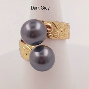 JX155 하와이안 플루메리아 펄 반지 15색 12mm 10mm 쉘 진주 사모아 주얼리 - Product Image 2
