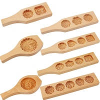 Moule à peau glacée en bois de taille moyenne Moule à gâteau de lune en silicone pressé à la main en silicone PC