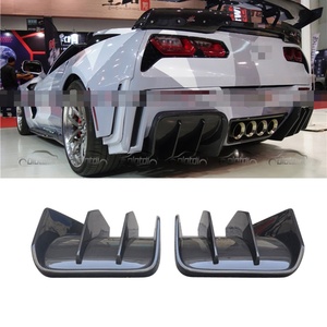 Ailerons de type BKSS, ailerons de spoiler, séparateurs pour Chevrolet Corvette C7 Z06, diffuseur arrière en carbone, lèvre de pare-chocs - Product Image 2