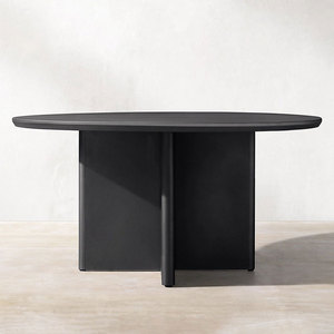 Patio tavolo da pranzo rotondo in metallo <span class=keywords><strong>nero</strong></span> e sedie luxury living all weathaer set da giardino mobili da esterno set da pranzo in alluminio - Product Image 5