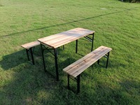 Mesa Plegable Moderna de Madera y Hierro, Portátil, Ligera, Compacta, para Comedor, Ahorro de Espacio, Camping, Picnic, Café, Mesa Auxiliar, Playa