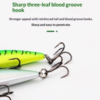 Leurre Bionique Minnow ABS, Appât Artificiel Dur, Petit Leurre à Double Hameçon, Longue Portée, pour Poisson Mandarin et Dorade, avec Sonnette Sonore