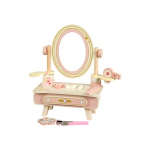 Tavolino da Trucco in Legno per Bambini Qiaike, Gioco di Ruolo, Toeletta per Bambini con Rotazione a 360° °   Specchio Girevole per Ragazze - Product Image 5