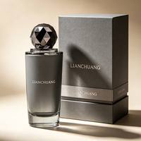 Flacon de parfum en verre cylindrique LILAC de haute qualité 100 ml, vaporisateur à pompe 50 ml, type vide, boîte personnalisée avec logo, finition mate, 100 pièces