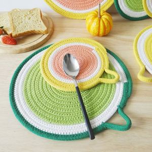 Sous-verres ronds en corde de coton, isolants, épais, antidérapants, résistants à la chaleur, pour la cuisine et l'artisanat - Product Image 4