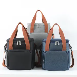 Isolierte Lunch-Tasche für Frauen Männer, Lunchbox für Erwachsene für Frauen mit verstellbarem Schulter gurt, tragbare große Lunch-Einkaufstasche für Off