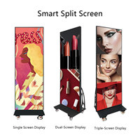 Écran LED Totem Pliable Portable Numérique d'Intérieur Qray 80 Pouces P1.86 P2.5 pour Affichage Publicitaire sur Pied en Extérieur