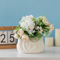 Dehua Givré Large Bouche Sac À Main Vase En Céramique Mat Blanc Orange Jaune Rouge Bleu