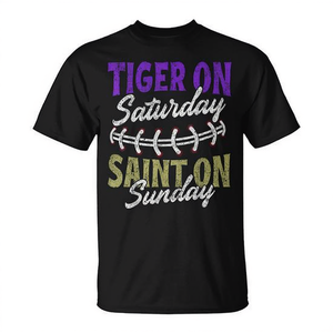 T-shirt vintage Tiger On Saturday Saint On Sunday - Product Image 2