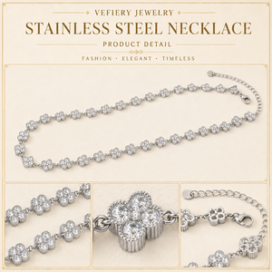 Collier en cristal floral argenté pour femme, bijoux pour événements formels, vente en gros d'usine - Product Image 3
