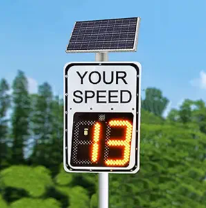 Panneau radar de vitesse solaire, détecteur de vitesse des véhicules, panneau de signalisation LED de vitesse pour les rues résidentielles et les routes municipales - Product Image 1