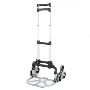Six wheel Folding Stair Climbing Cart Portable Hand Truck Utility Dolly w/ Bungee Cord