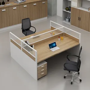 Modern Simple Wooden Panel Office Table L-Shape Furniture Desk With Drawer Cabinet Office Furniture Office Desk