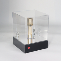 Boîte de présentation de figurines en acrylique personnalisée avec 2 projecteurs LED, étui de collection anti-poussière pour présentoir de rangement CUME DISPLAY
