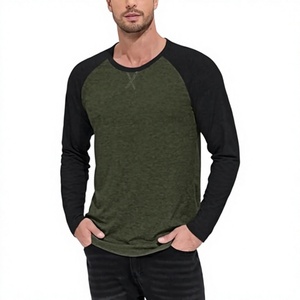 เสื้อยืดแฟชั่นสไตล์เรโทรสำหรับผู้ชาย รับผลิตแบบ OEM พร้อมสกรีนโลโก้แบรนด์ ผ้าคอตตอน 100% น้ำหนักเบา 180 GSM แขนยาวทรงแร็กแลน - Product Image 2