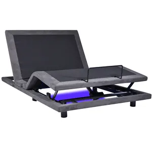 Tecofrcare cadre de lit réglable avec massage split king cadre de lit réglable king size sommiers de lit pliables modernes en métal