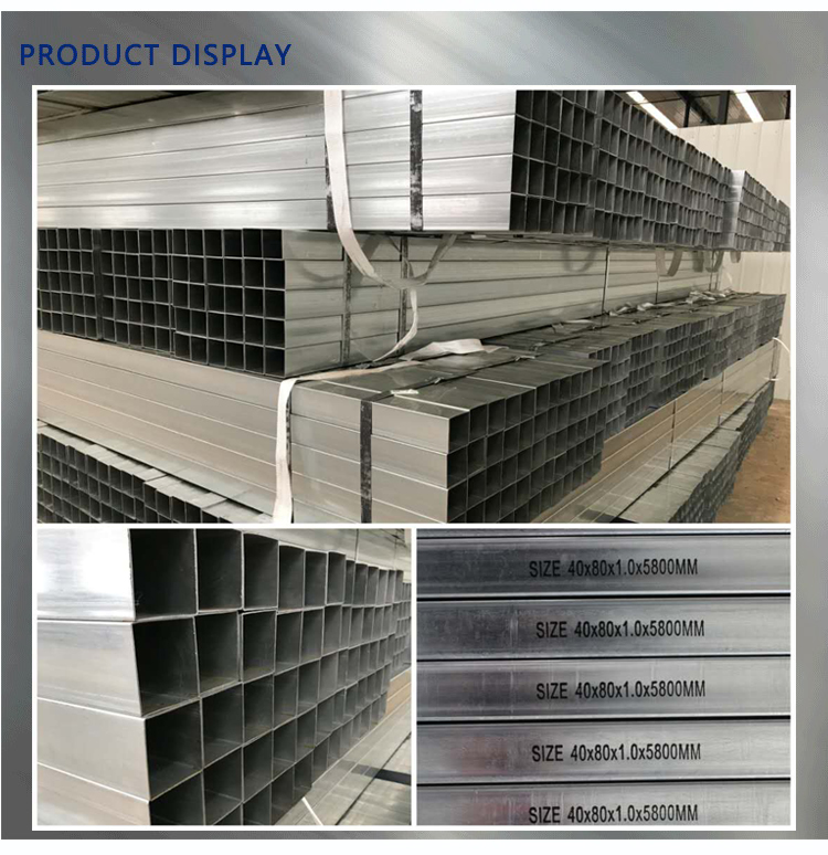 Q355B ERW Hollow Section Hot Dipped Galvanized Square Steel Pipe