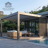 Pérgola Moderna Independiente de 6x3m con Techo de Láminas de Aluminio Motorizado, Impermeable, para Jardín, Espacios de Vida de Lujo, Directo de Fábrica OEM