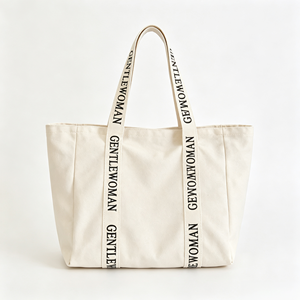 Logo Printed Recycled Designer Canvas Women <b>Bags</b> for Winter/Summer Supermarket Promotion <b>Large</b> <b>Shopping</b> Tote <b>Bag</b> - Product Image 1